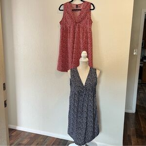 NWOT - 2 Floral Patterned Sleeveless 100% Polyester Lightweight Above the Knee